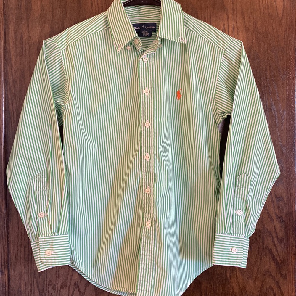 Green stripe Ralph Lauren button down